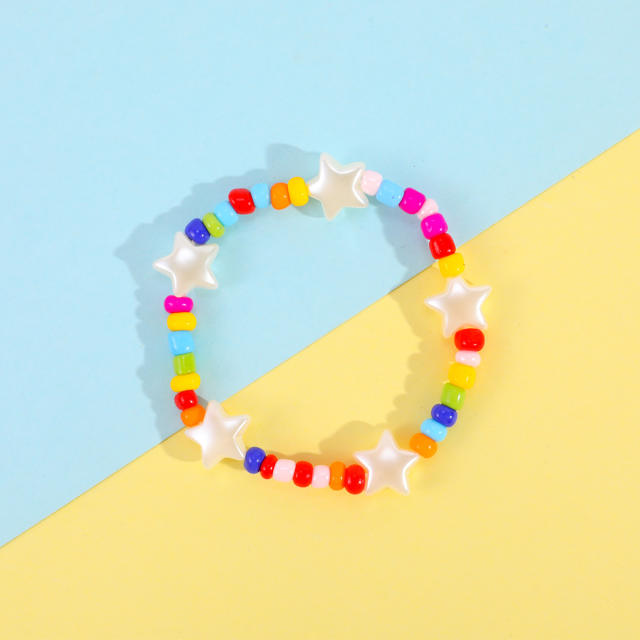 Candy color seed beads kids bracelet