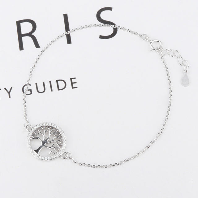 S925 sterling silver tree of life bracelet