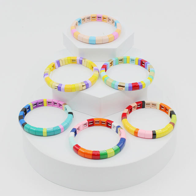 INS popular enamel elastic bracelet