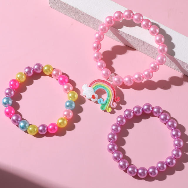 Rainbow charm beaded bracelet for kids