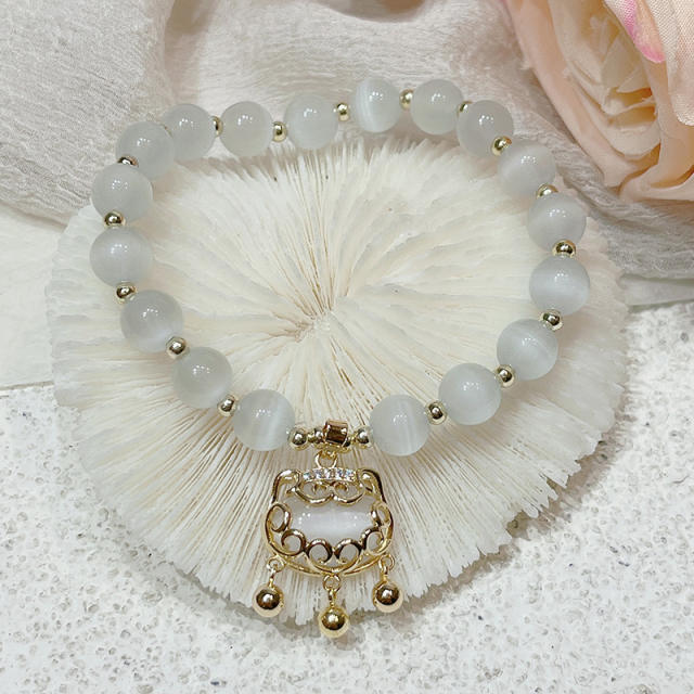 Water pearl opal stone beaded bracelet