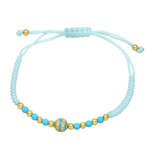 Boho enamel beads colored string bracelet