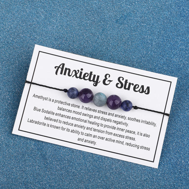 Amethyst beads anxiety string bracelet
