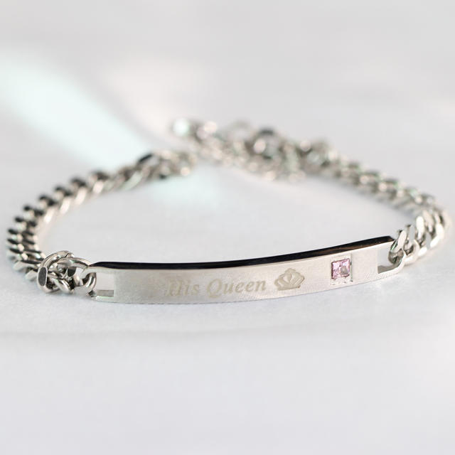 Simple titanium steel diamond bracelet chain