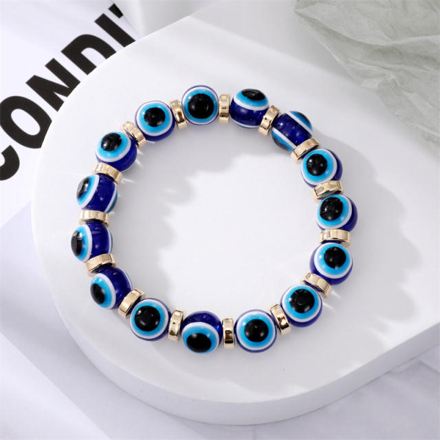 Viintage handmade evel eye beaded elastic bracelet