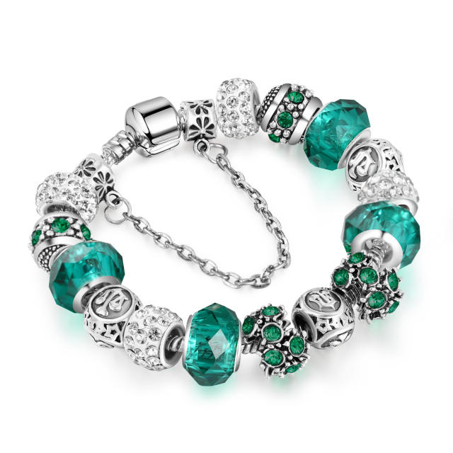 Zodiac series faux crystal beads classic bracelet