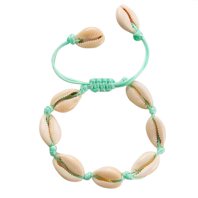 Boho shell colored string bracelet