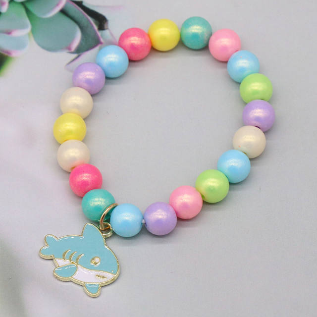 Spring color beaded bracelet for little girl