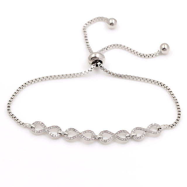 Diamond infinity slide bracelet