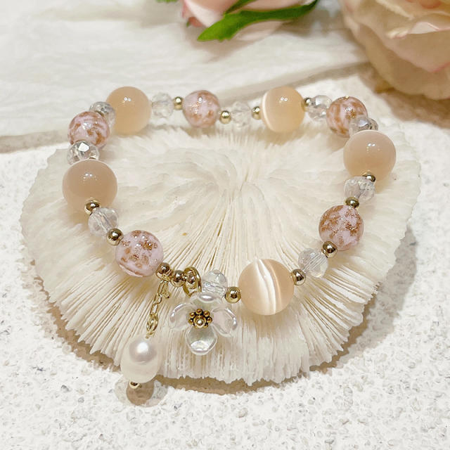 Water pearl opal stone beaded bracelet