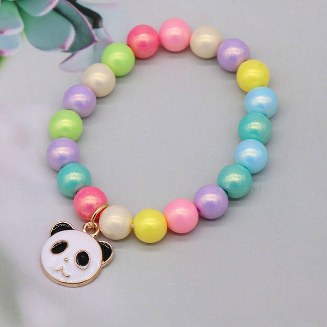 Spring color beaded bracelet for little girl