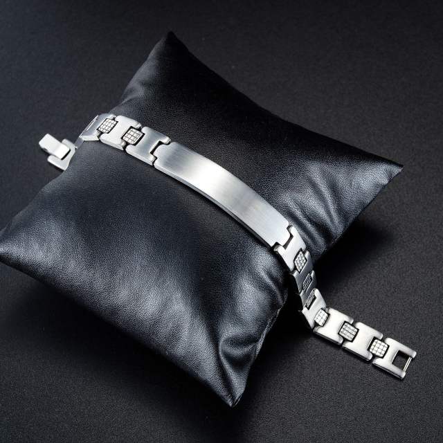 Hiphop stainless steel silver color bangle bracelet for men