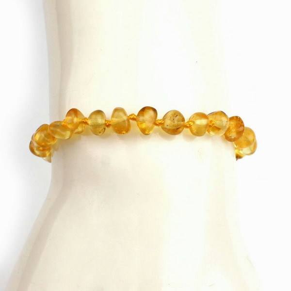15cm irregular shaped amber teething bracelet for baby