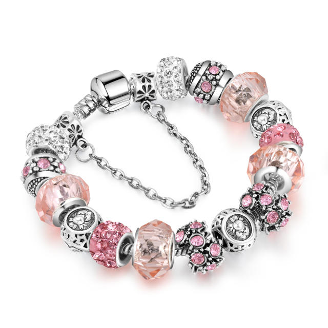 Zodiac series faux crystal beads classic bracelet