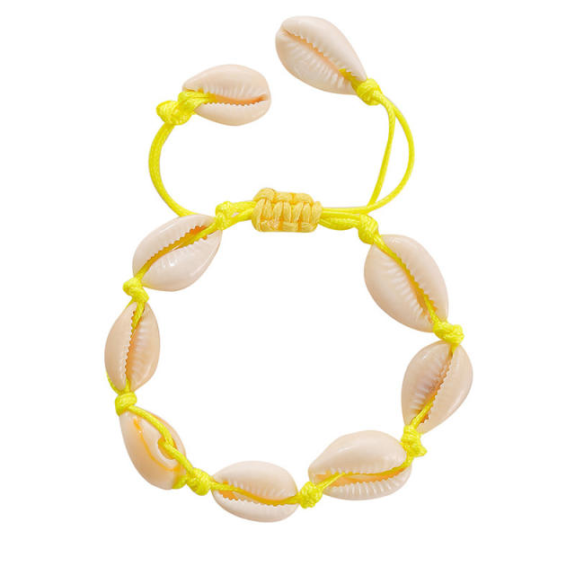 Boho shell colored string bracelet