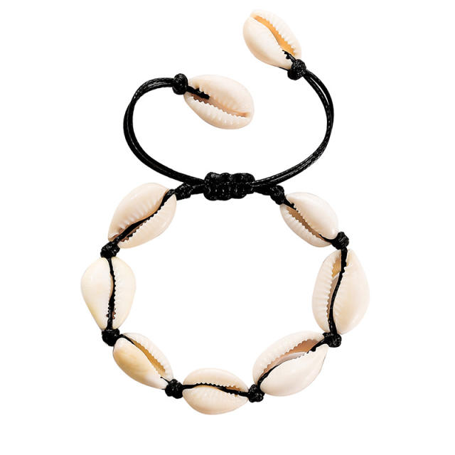 Boho shell colored string bracelet