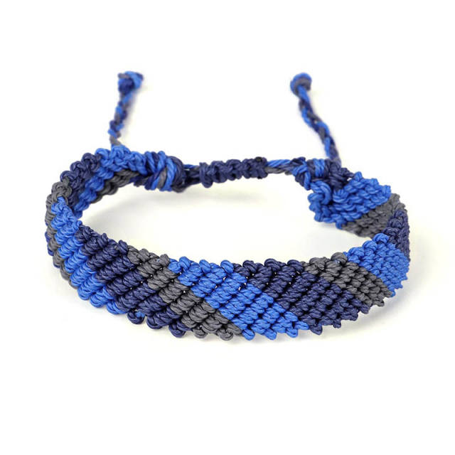 Braided color striped bracelet