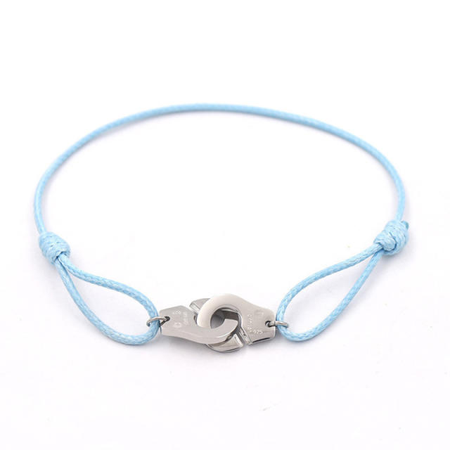 Titanium steel handcuffs string bracelet Silver Buckle