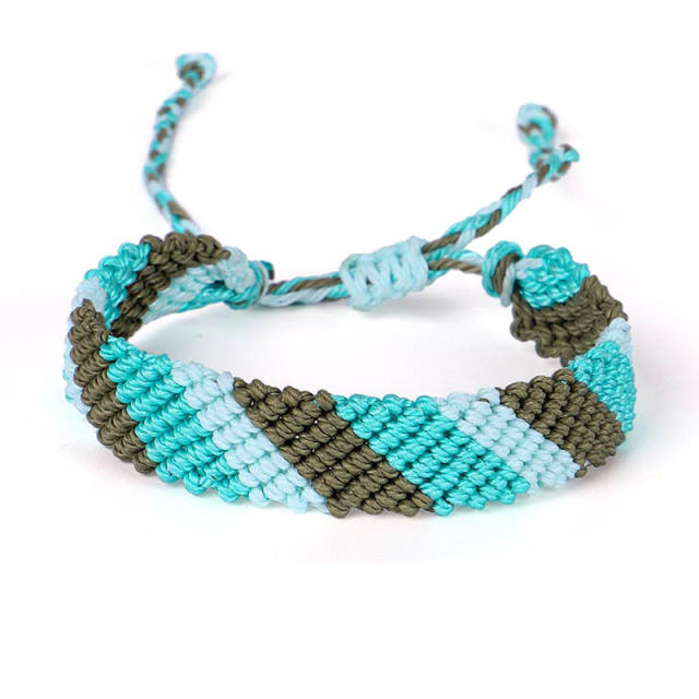 Braided color striped bracelet