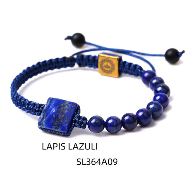 Tiger stone beads beaded string bracelet