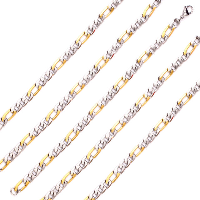 8MM stainless steel figaro chain bracelet for men