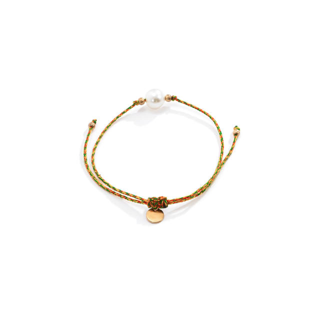 Easy match pearl braid bracelet for men