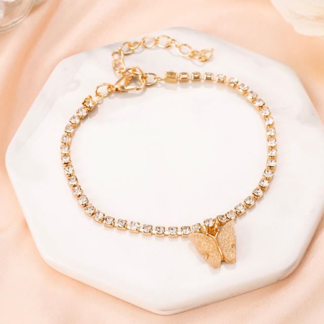 INS tennis chain butterfly charm bracelet