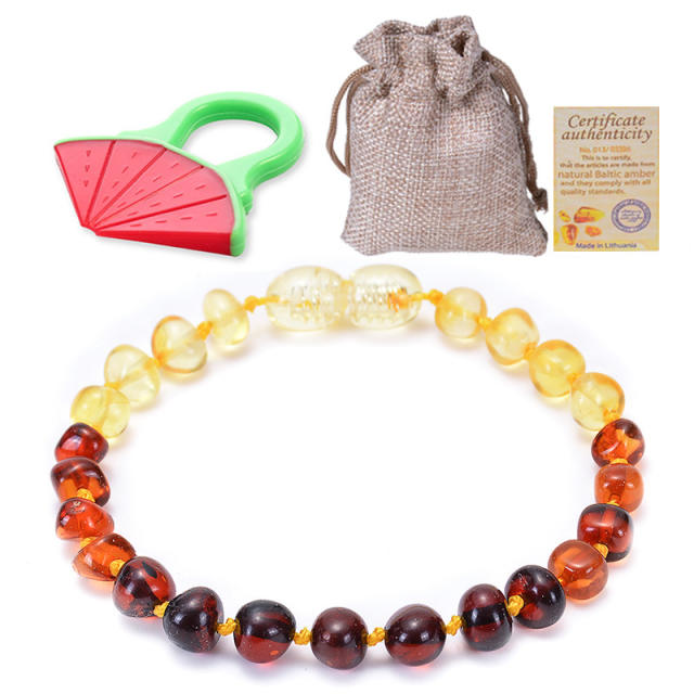 Natral amber bracelt baby teething gift