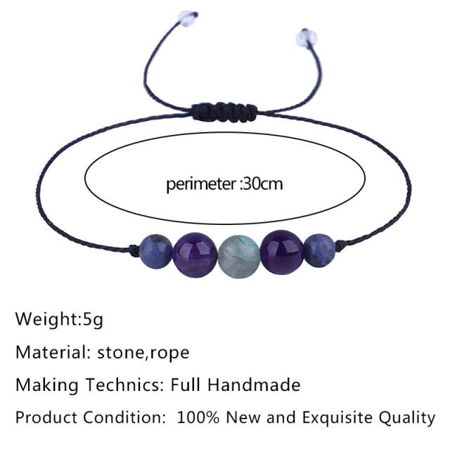 Amethyst beads anxiety string bracelet
