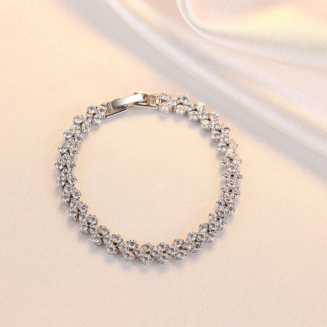 S925 sterling silver tennis chain bracelet