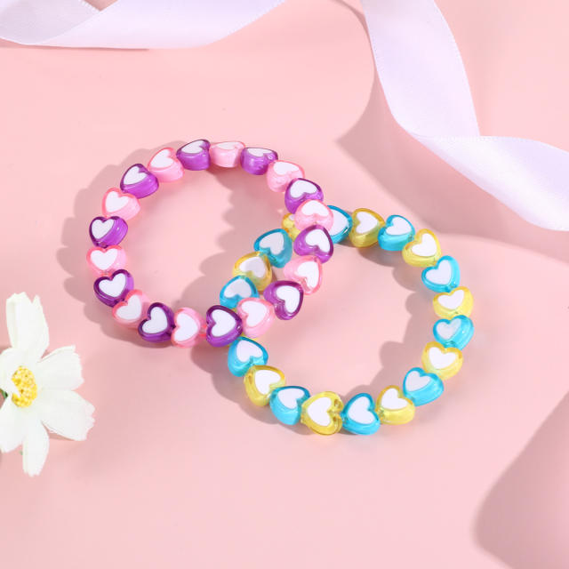 Acrylic heart cute children bracelet