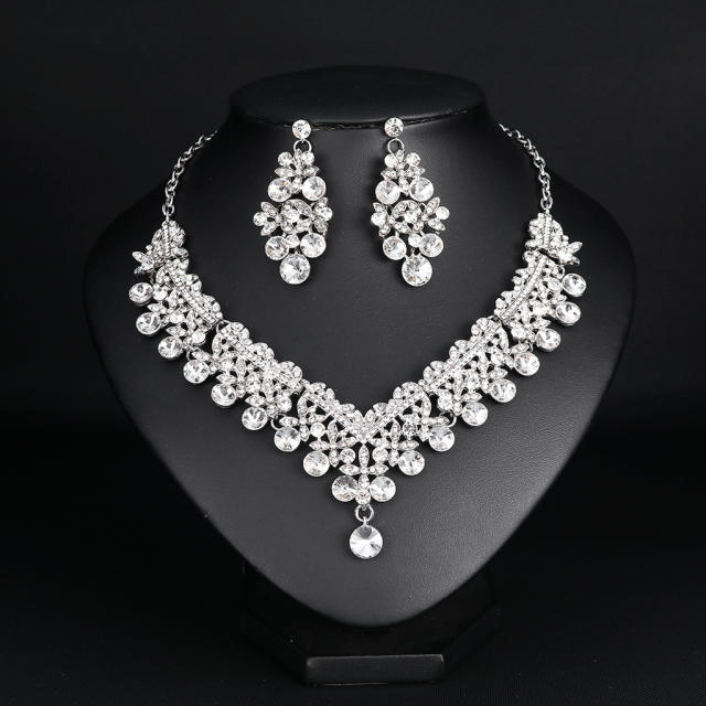 Luxury glass crystal wedding jewelry set