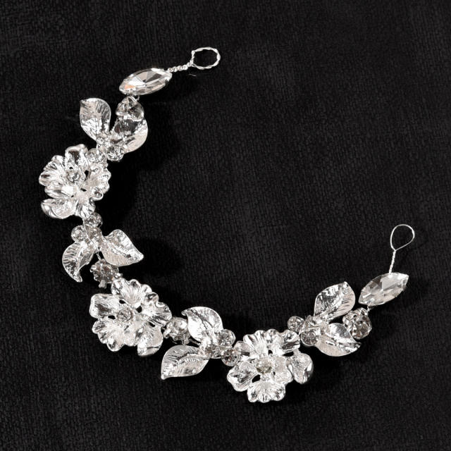 Occident fashion gold and silver color alloy flower soft bridal hair accessory