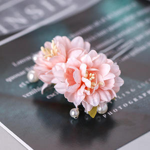 Color flower pearl hair pins