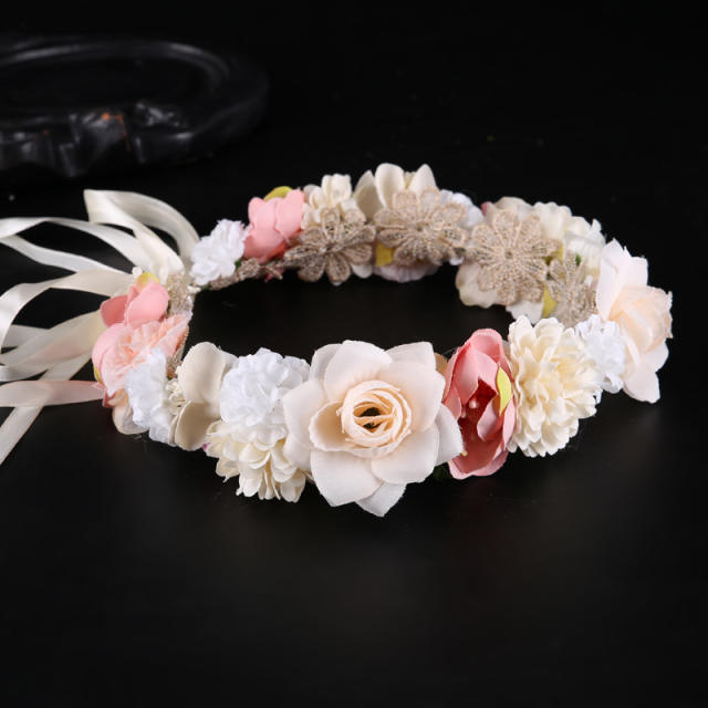 Bridal Pink flower crown