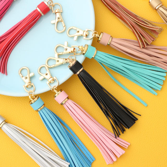 PU leather tassel key chain