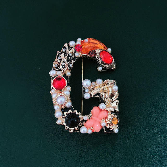 Diamond inital letter brooch