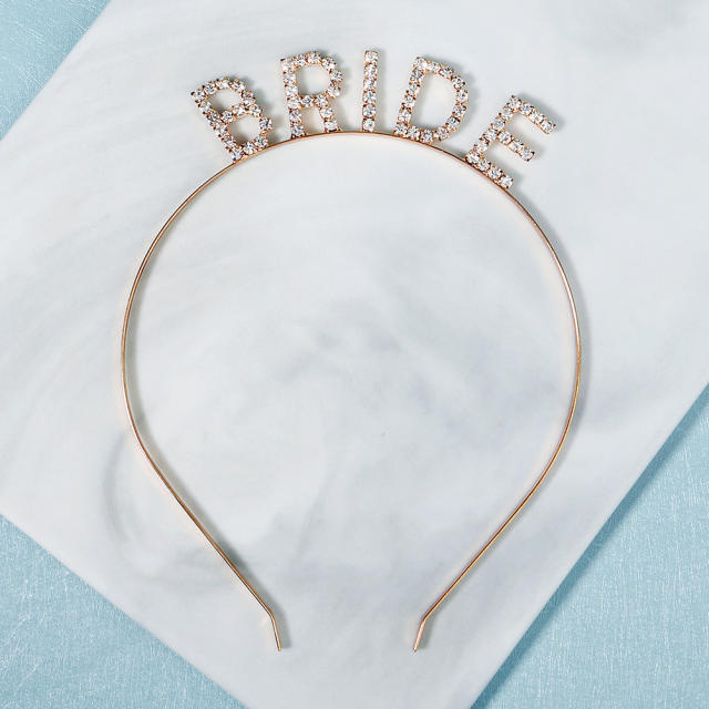Rhinestone bride letter headband