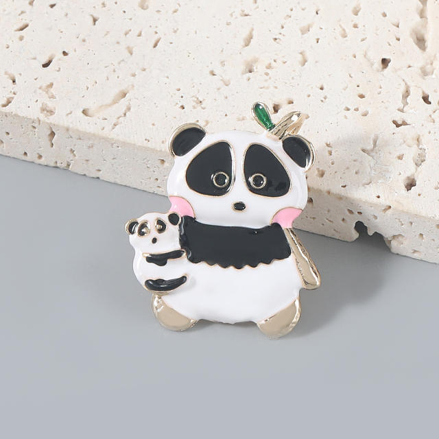 Enamel panda cartoon brooch
