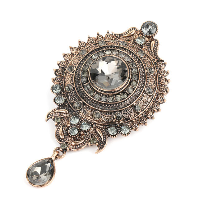 Fashion bohemian alloy inlaid jewel brooch