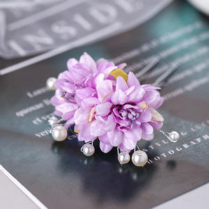 Color flower pearl hair pins