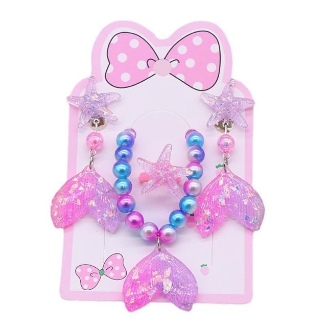 Cute tail beaded jewelry set for kids