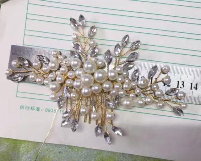 Fashion pearl diamond bridal hair comb