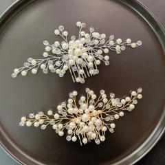 Fashion crystal beads Pearl bridal hair comb