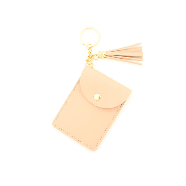 PU tassel bracelet card holder keychain