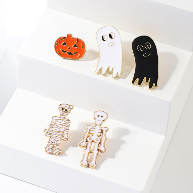 Cartoon ghost mummy brooch set
