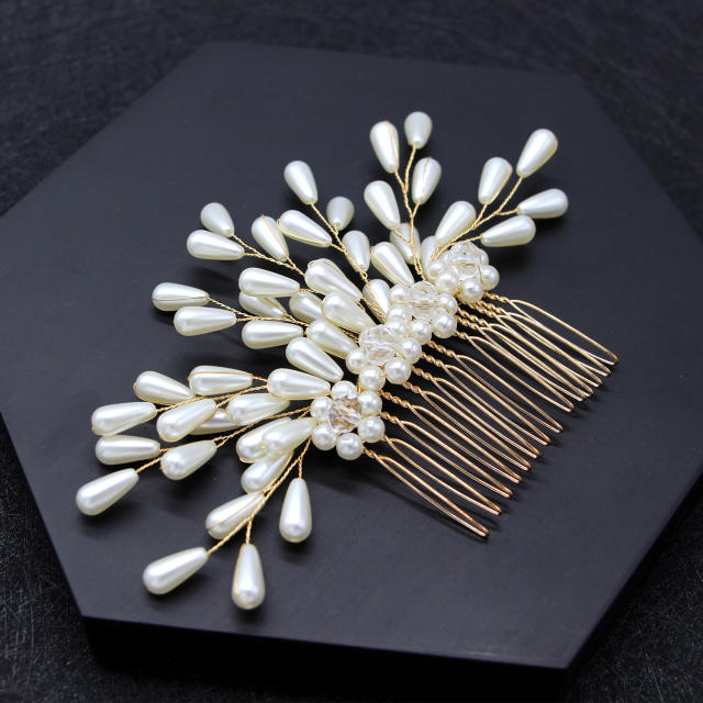 Luxury handmade pearl bridal hair comb