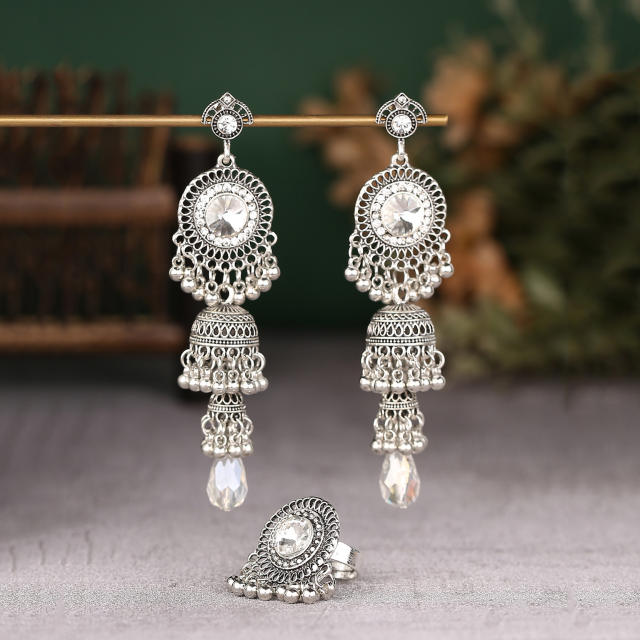 Vintage jhumka earrings rings set