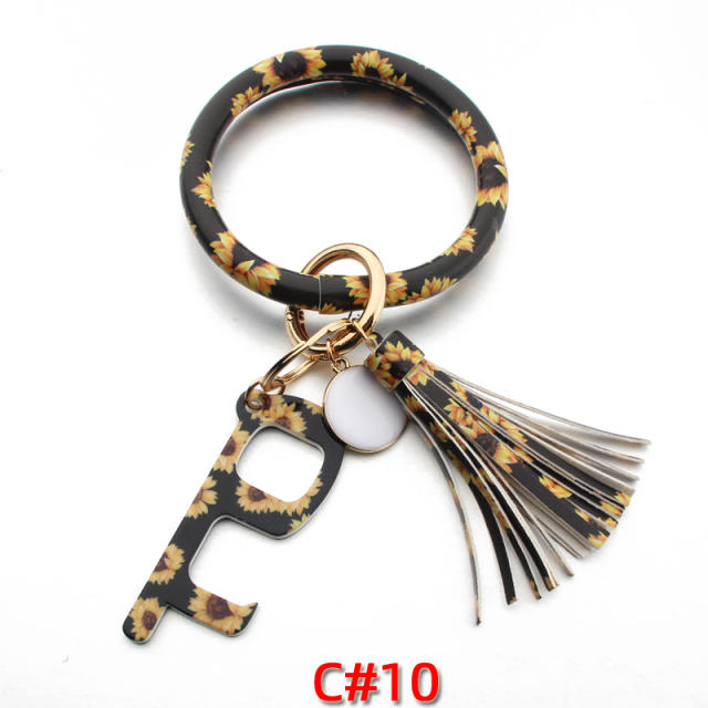 PU tassel bracelet keychain