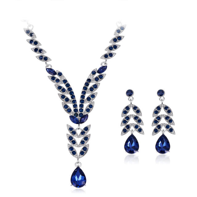 Luxury glass crystal wedding jewelry set